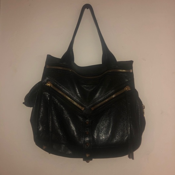 Botkier Trigger Legacy Black Metallic Satchel Bag - Picture 3 of 8